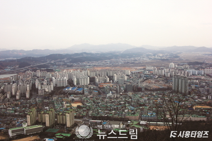 소래산에서 내려다본 대야,신천, 은행동